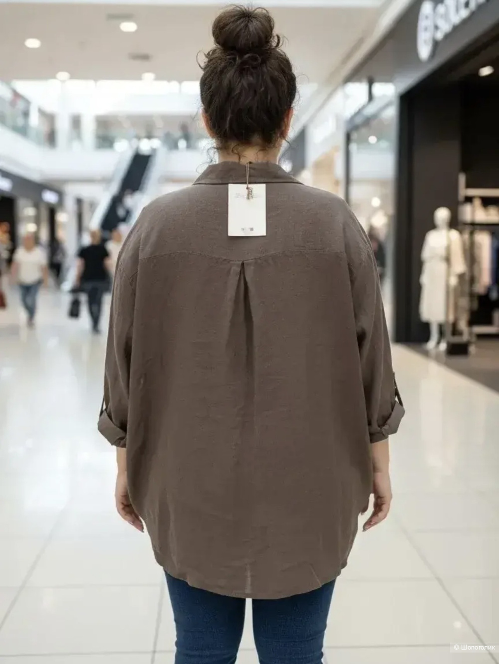 Рубашка кардиган plus size Spighe di Lino italia, 48-58