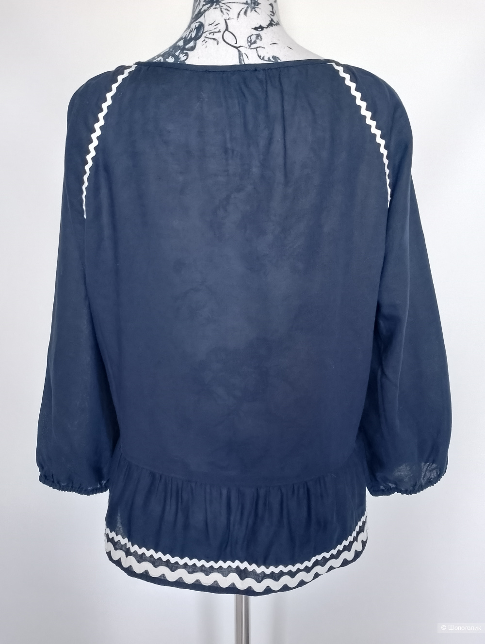 Топ с оборками J.Crew льняной, S