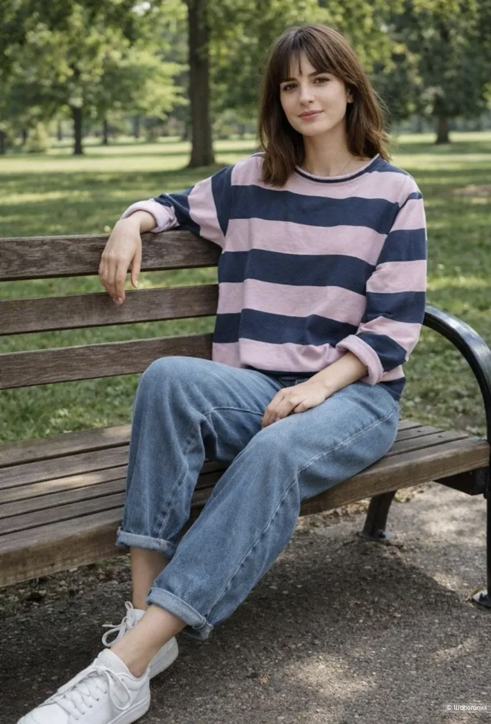 Свитшот в полоску 100% cotton/ MUMU,  one size