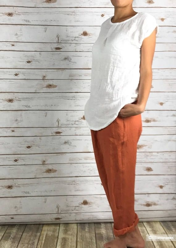 Брюки бананы лен Puro Lino, 46-54