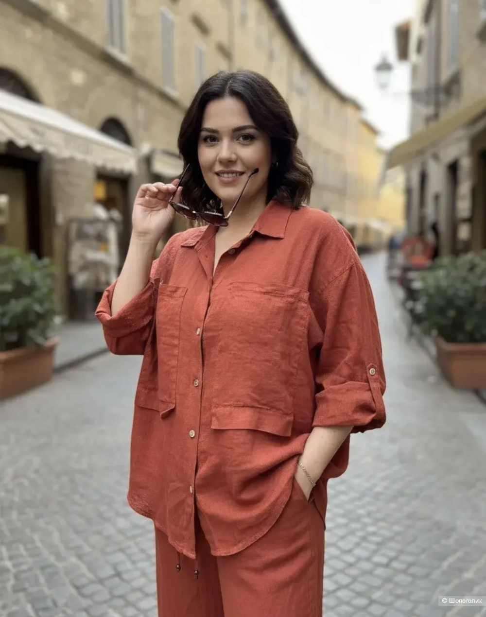 Рубашка два кармана Puro lino, 46-54