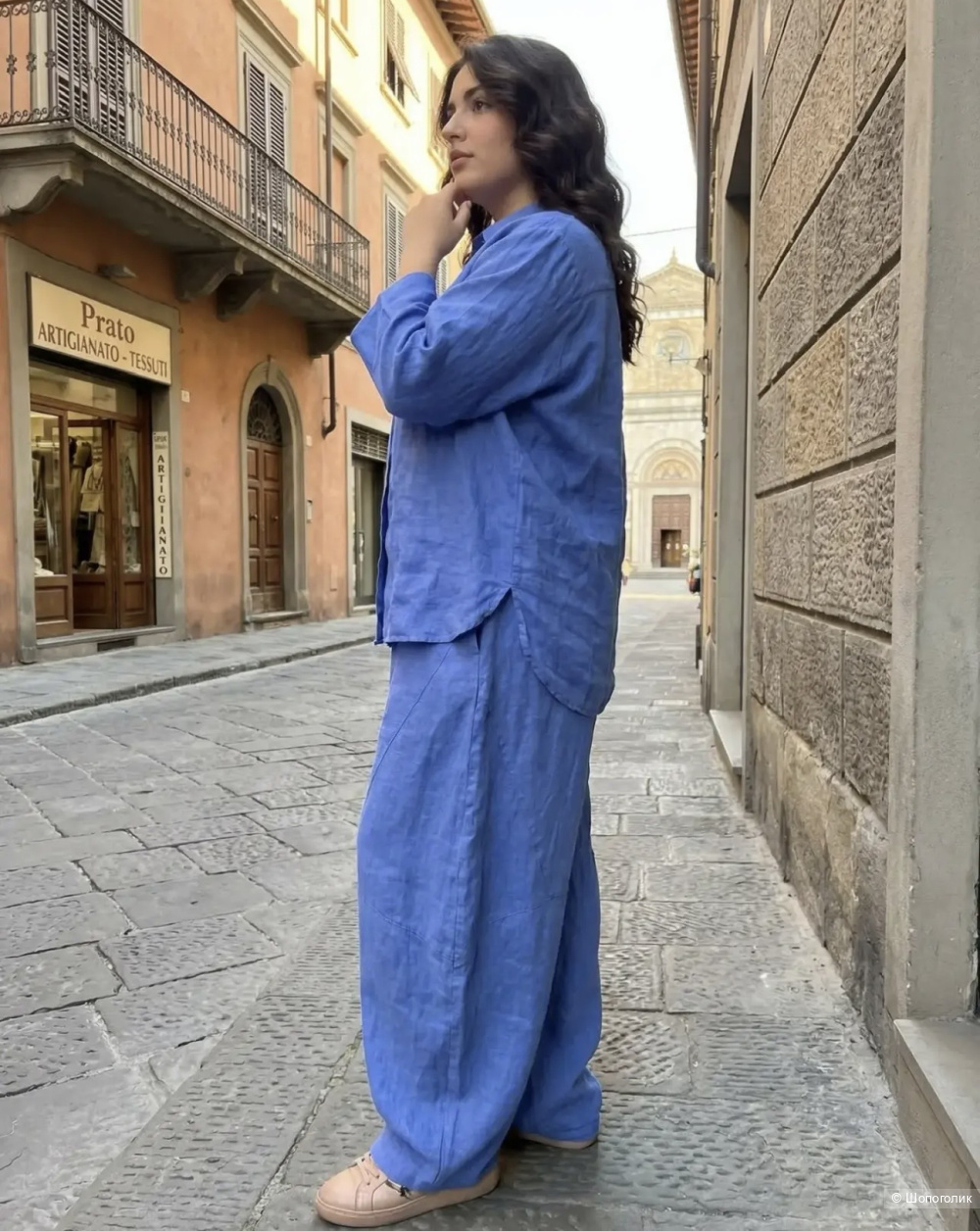 Брюки багги 100% Linen italy, plus size 48-58