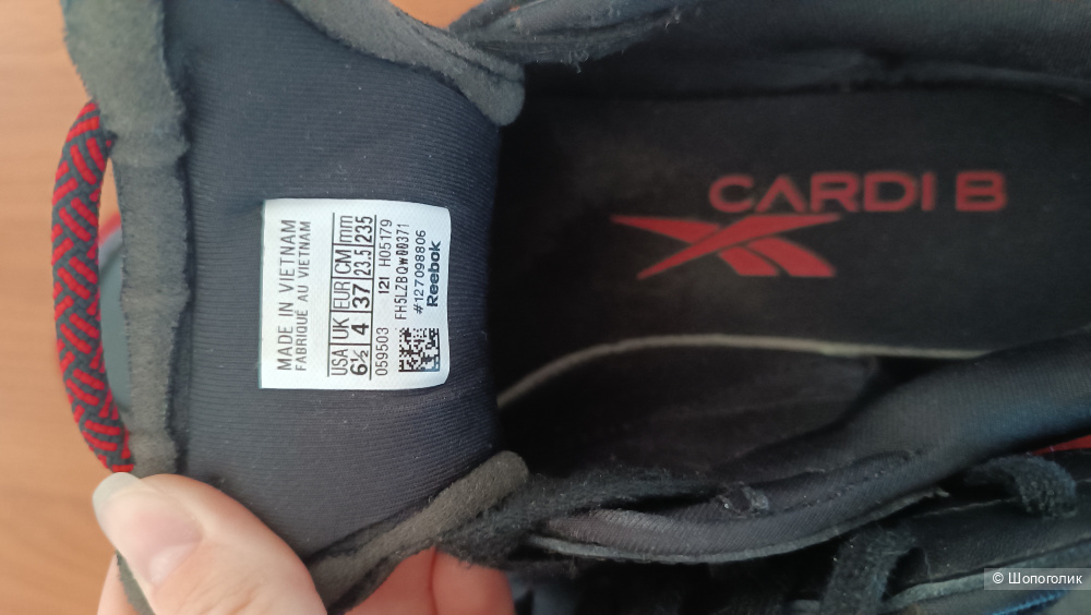 Кроссовки REEBOK оригинал Cardi B Club C "Black/Red" размер 37