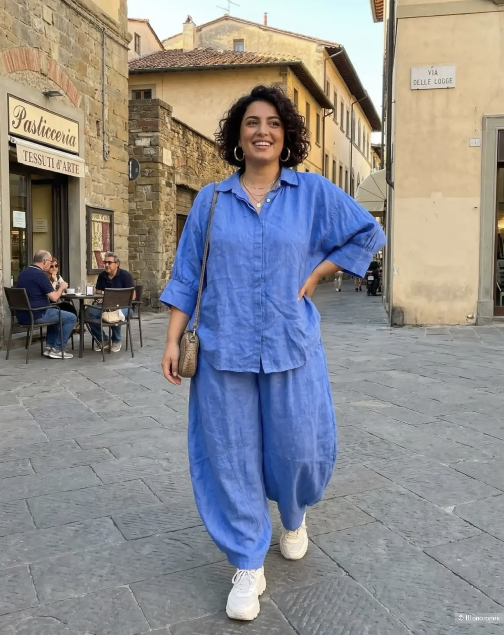 Брюки багги 100% Linen italy, plus size 48-58