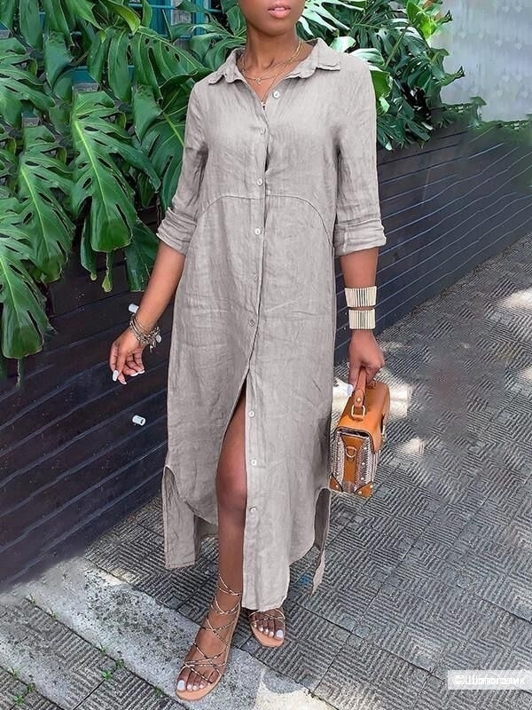 Платье рубашка Сафари Puro lino italia,42-52