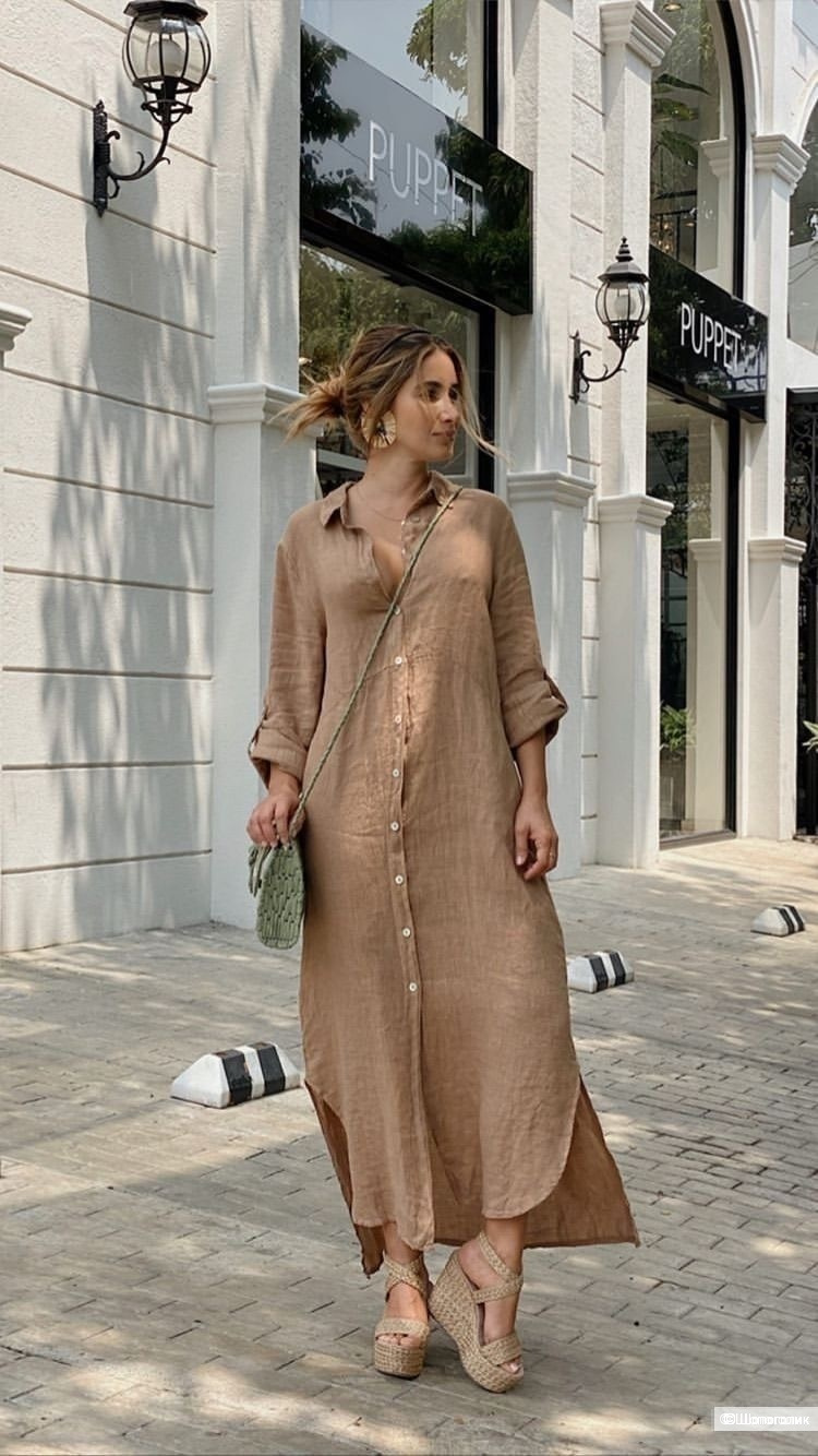 Платье рубашка Сафари Puro lino italia,42-52