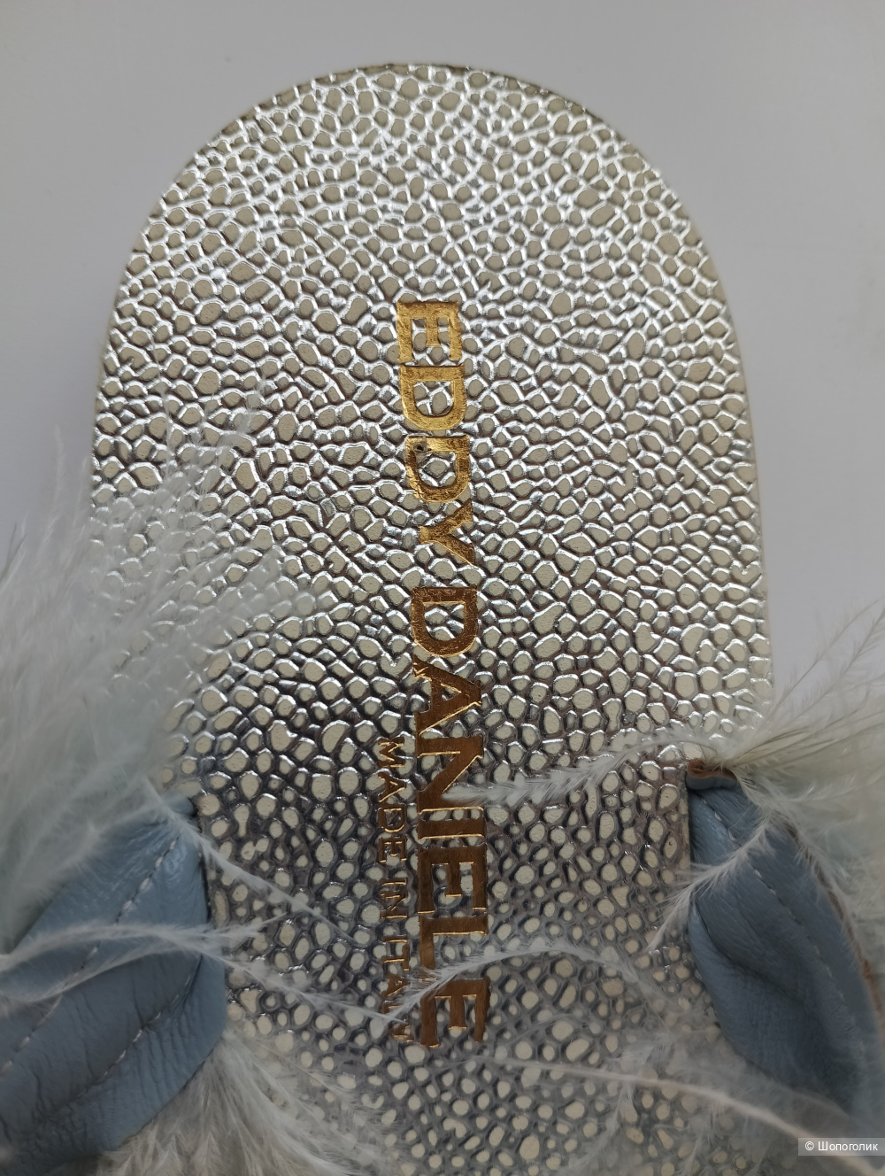 Шлепанцы eddy daniele swarovski с перьями, 38