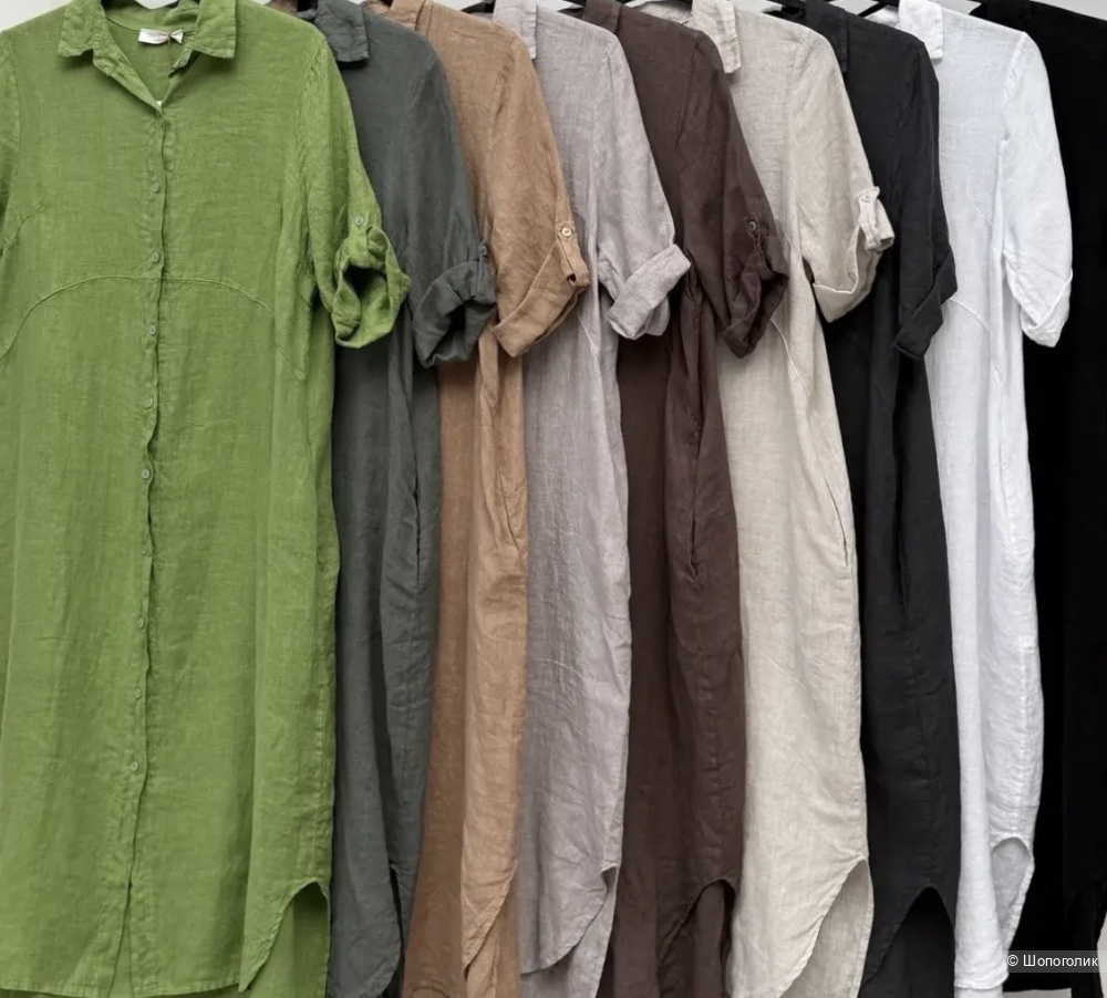 Платье рубашка Сафари Puro lino italia,42-52