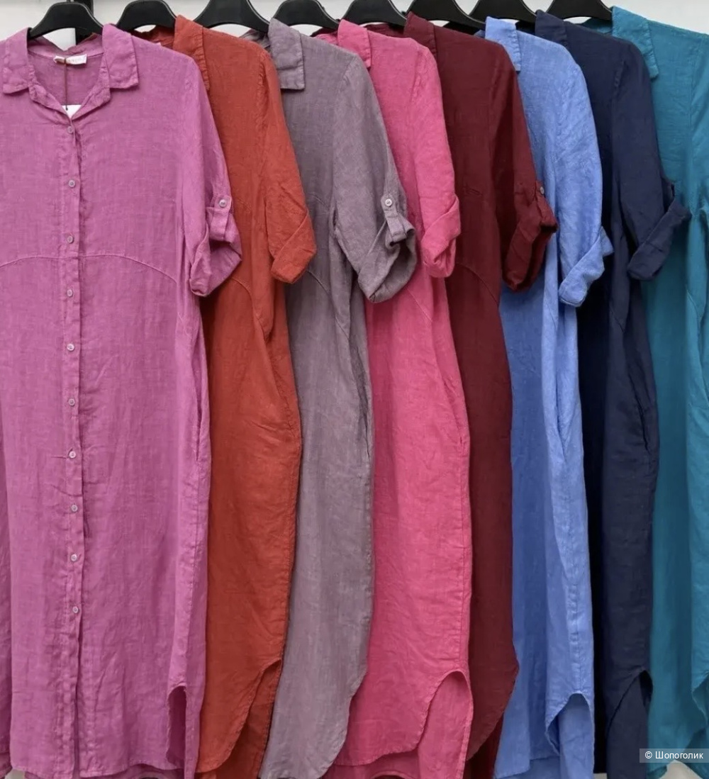 Платье рубашка Сафари Puro lino italia,42-52