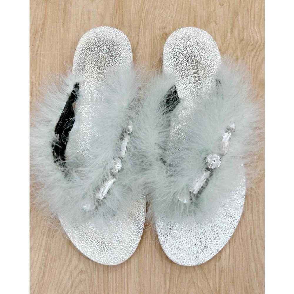 Шлепанцы eddy daniele swarovski с перьями, 38