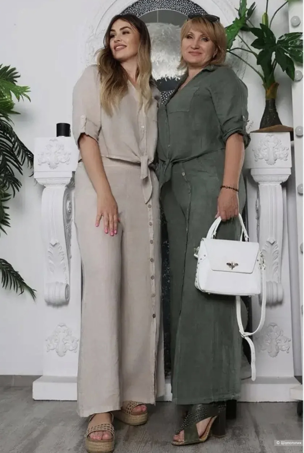 Брюки палаццо b Puro Lino, 42-52