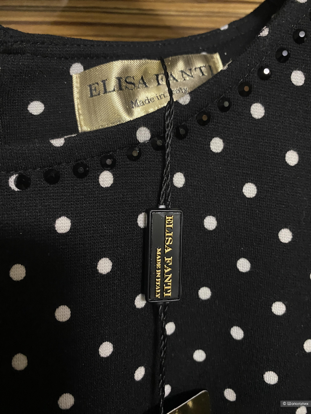 Платье в горох со стразами Сваровски Elisa Fanti-52-54