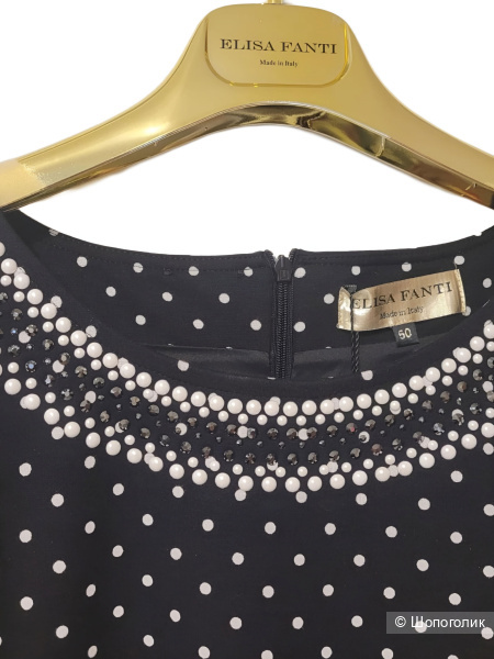 Платье в горох со стразами Сваровски Elisa Fanti-52-54