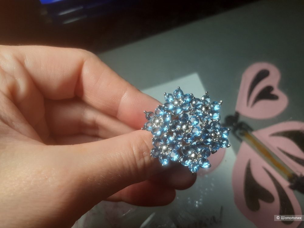 Кольцо с танзанитами, размер 18