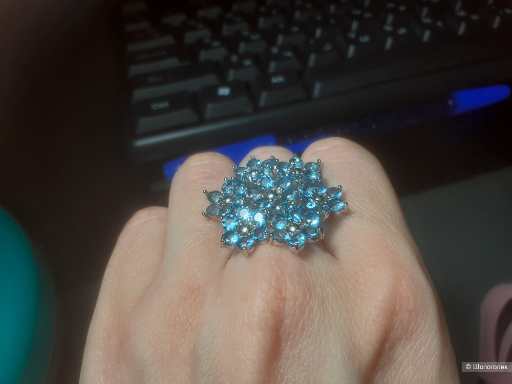 Кольцо с танзанитами, размер 18