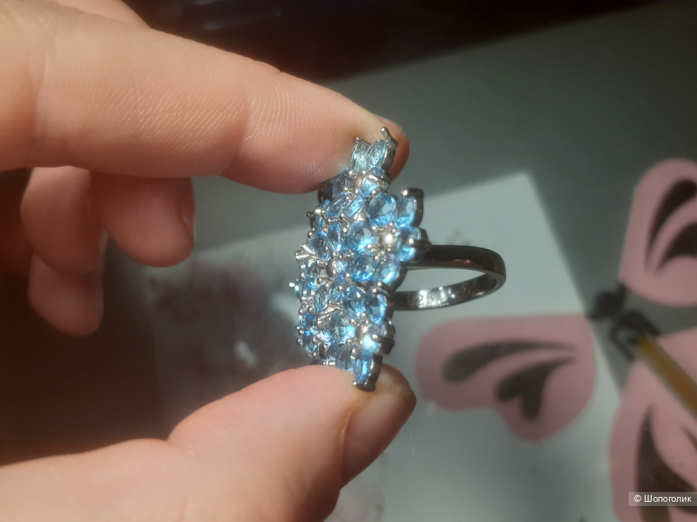 Кольцо с танзанитами, размер 18