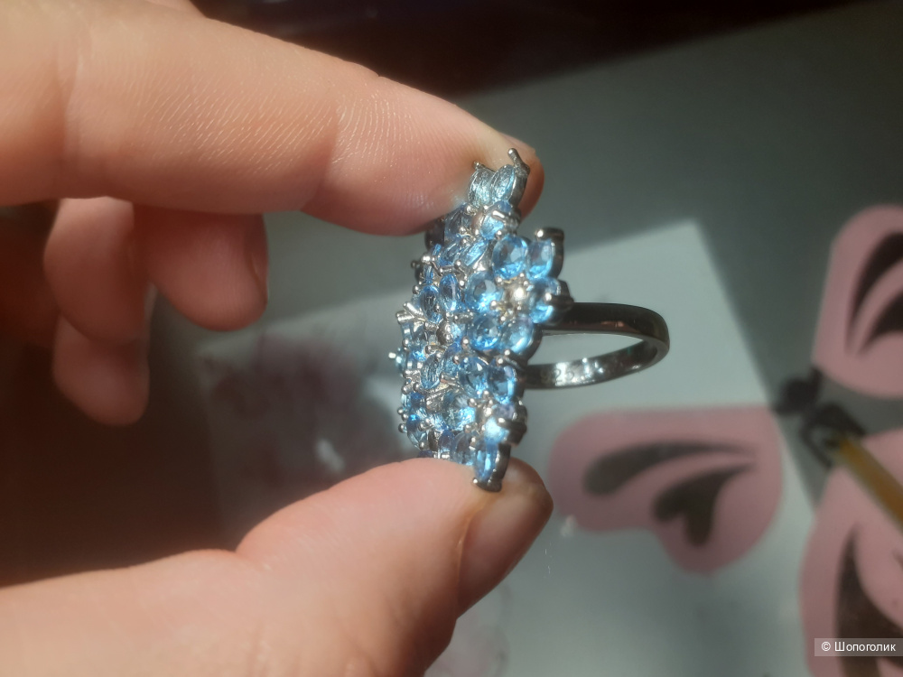 Кольцо с танзанитами, размер 18