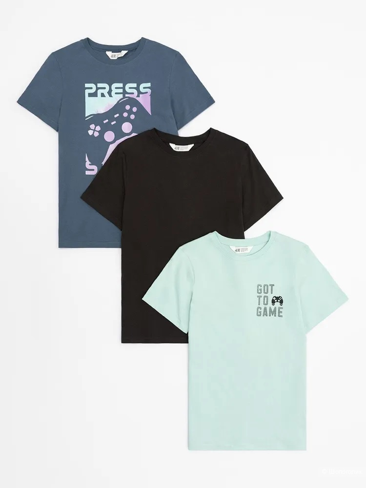 Комплект футболок H&M 3 шт размер 146/152