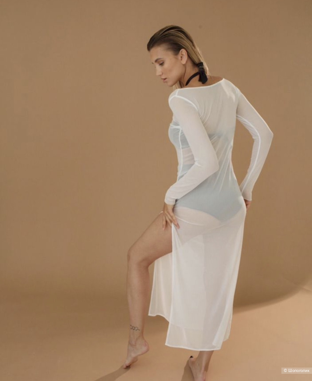 Sensima платье сетка с разрезом пляжное, M L