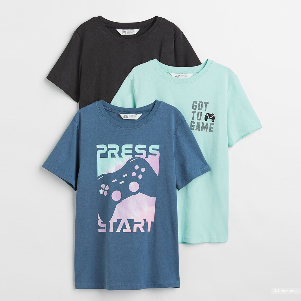 Комплект футболок H&M 3 шт размер 146/152