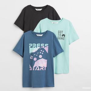 Комплект футболок H&M 3 шт размер 146/152