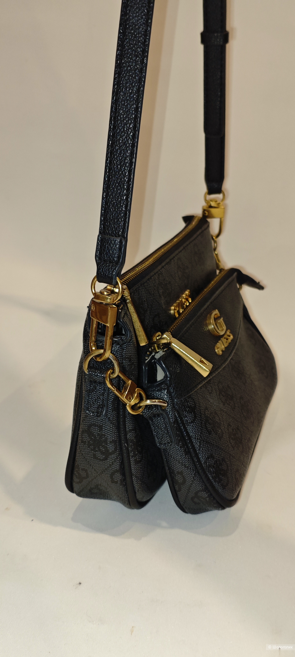 Сумка GUESS Nell Logo Mini Double Pouch размер 14/24см