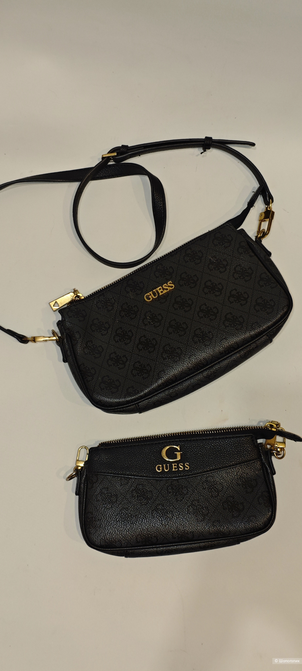 Сумка GUESS Nell Logo Mini Double Pouch размер 14/24см