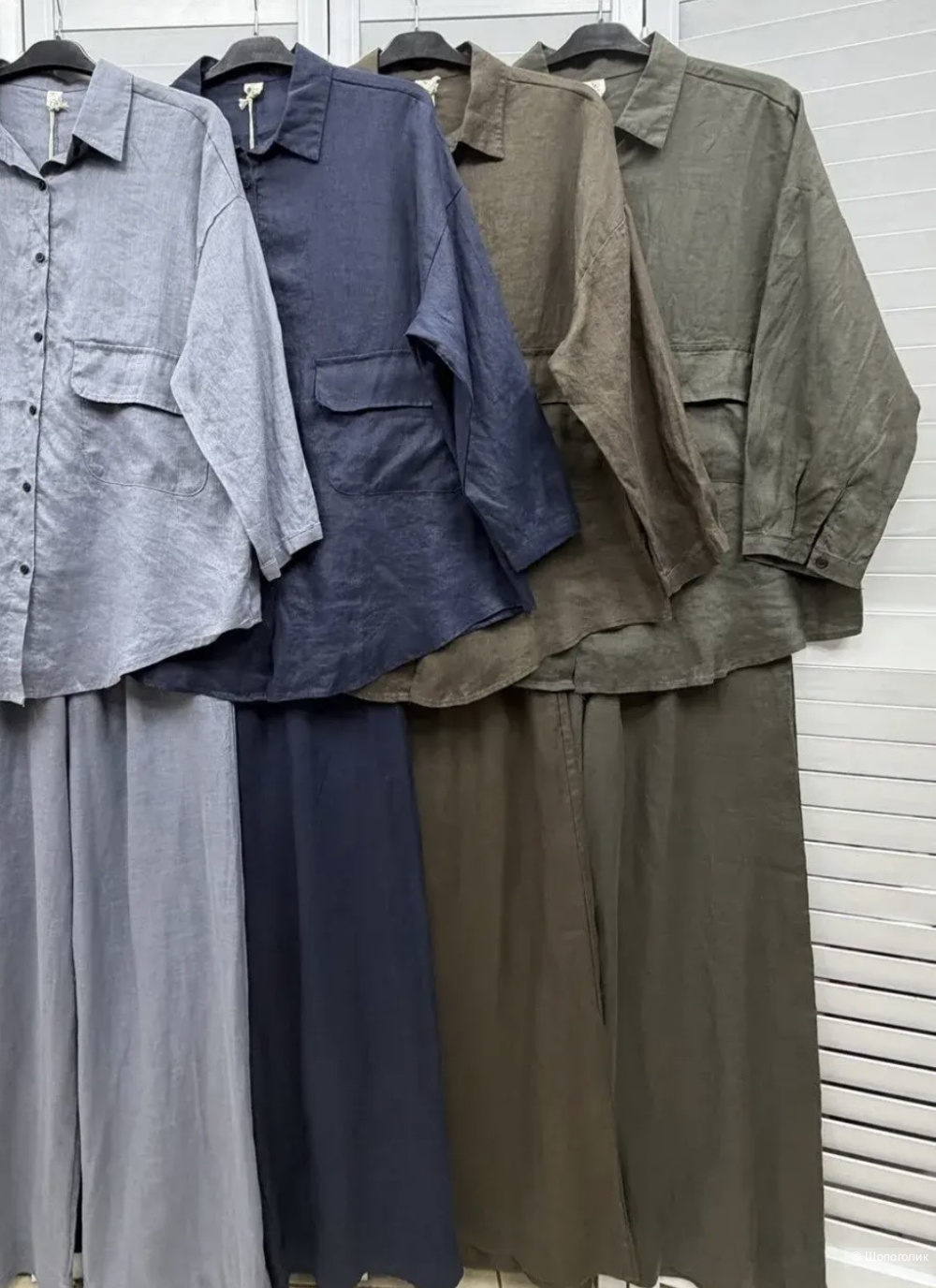 Костюм брюки и рубашка лен Zhu Ko, 44-54