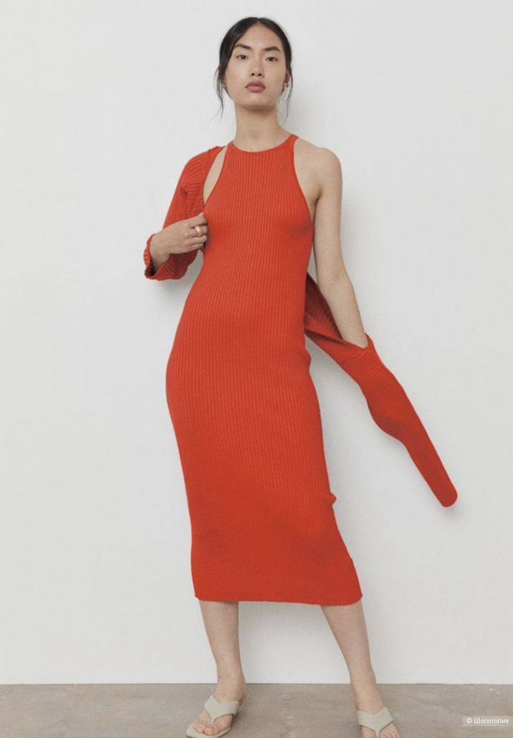 Платье миди H&M лапша , M