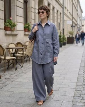 Костюм брюки и рубашка лен Zhu Ko, 44-54