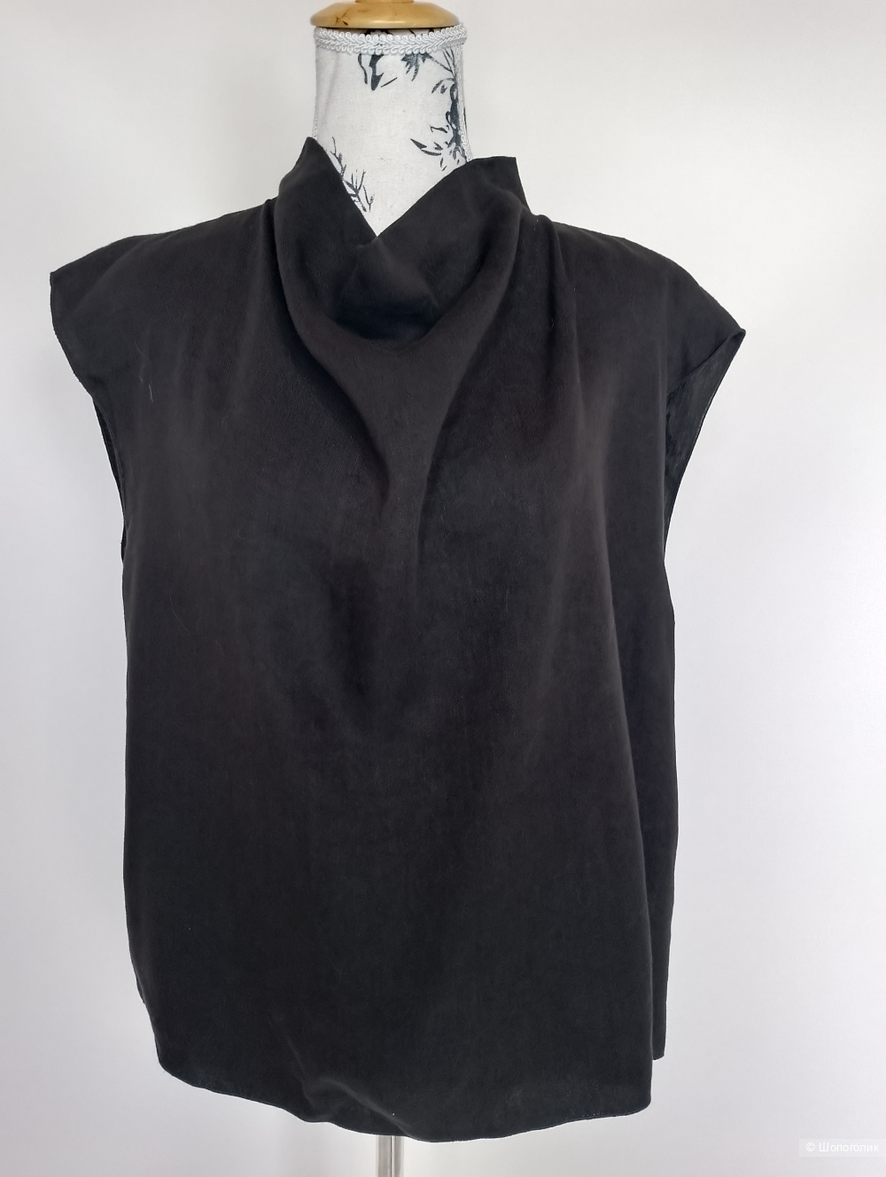 Топ льняной Massimo dutti с драпировкой, M