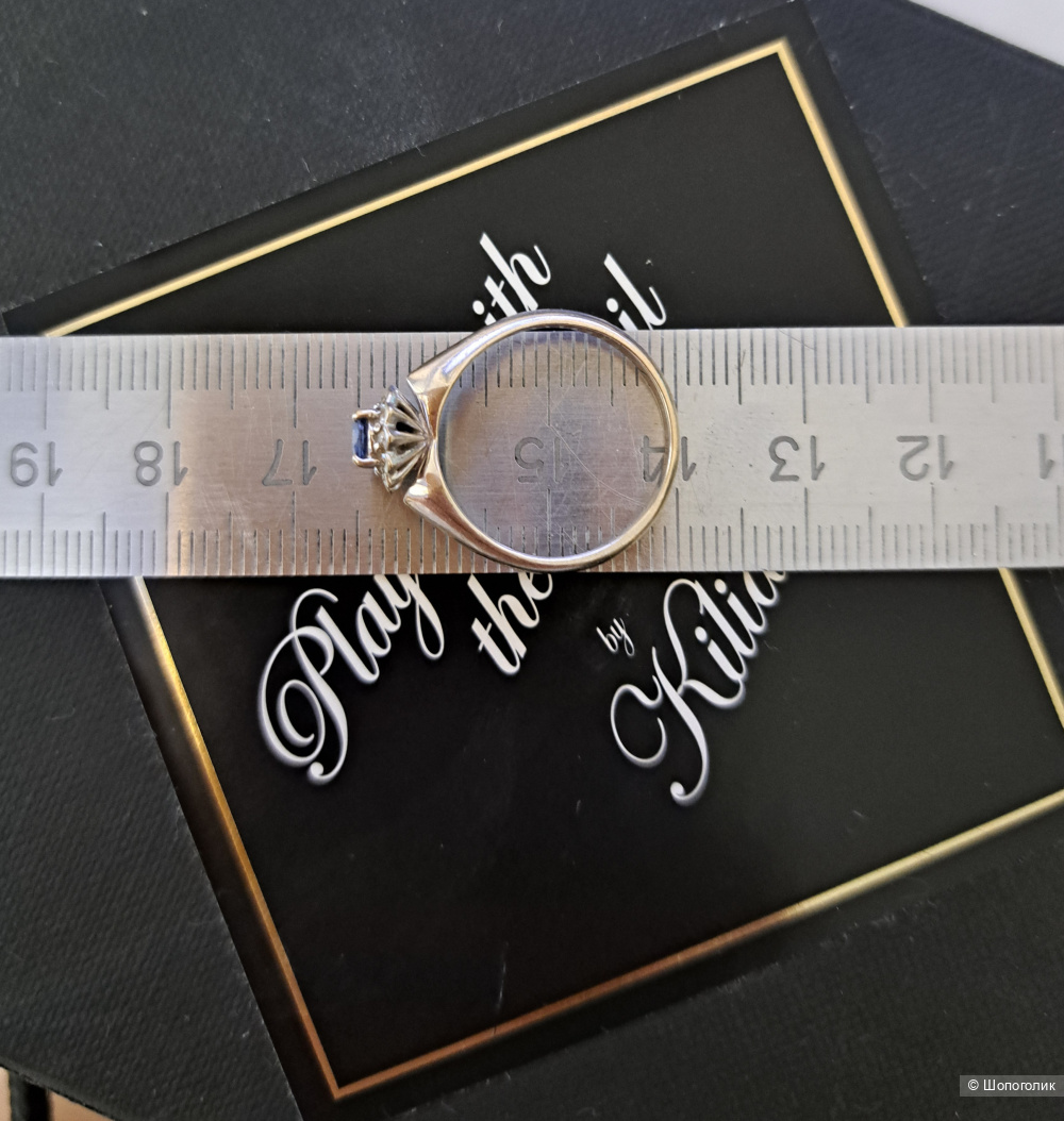 Кольцо сапфир,17,5 разм