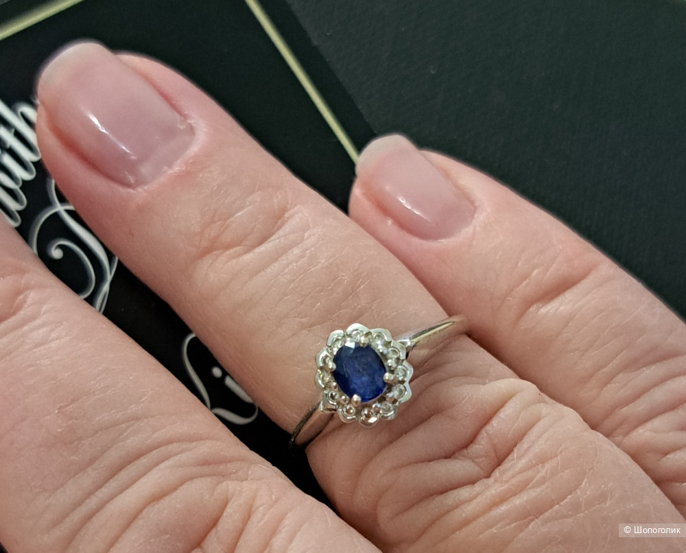 Кольцо сапфир,17,5 разм