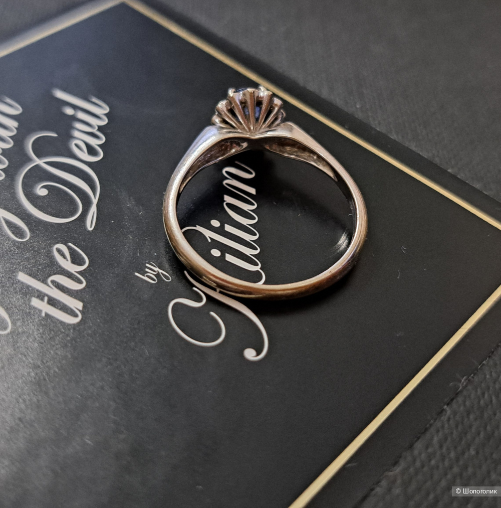 Кольцо сапфир,17,5 разм