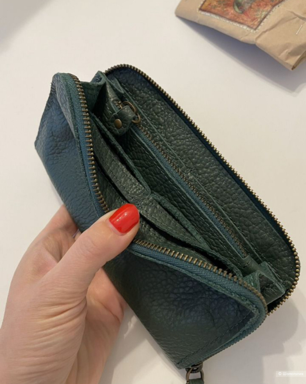 Кошелёк кожаный Kanishka