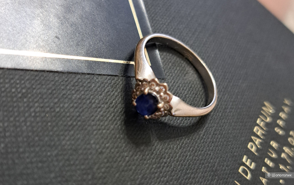 Кольцо сапфир,17,5 разм