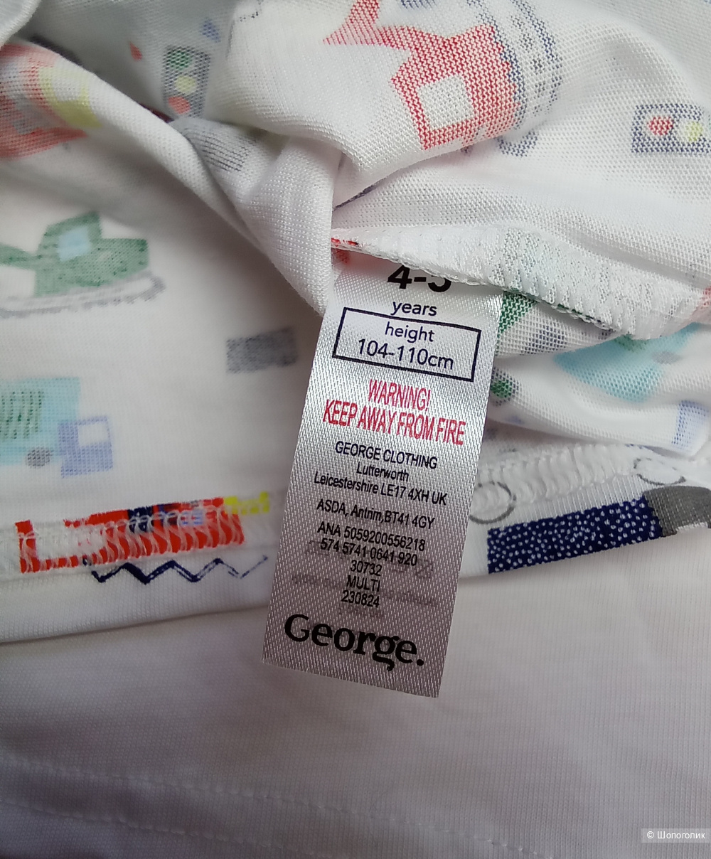 Упаковка маечек George 2-7 лет