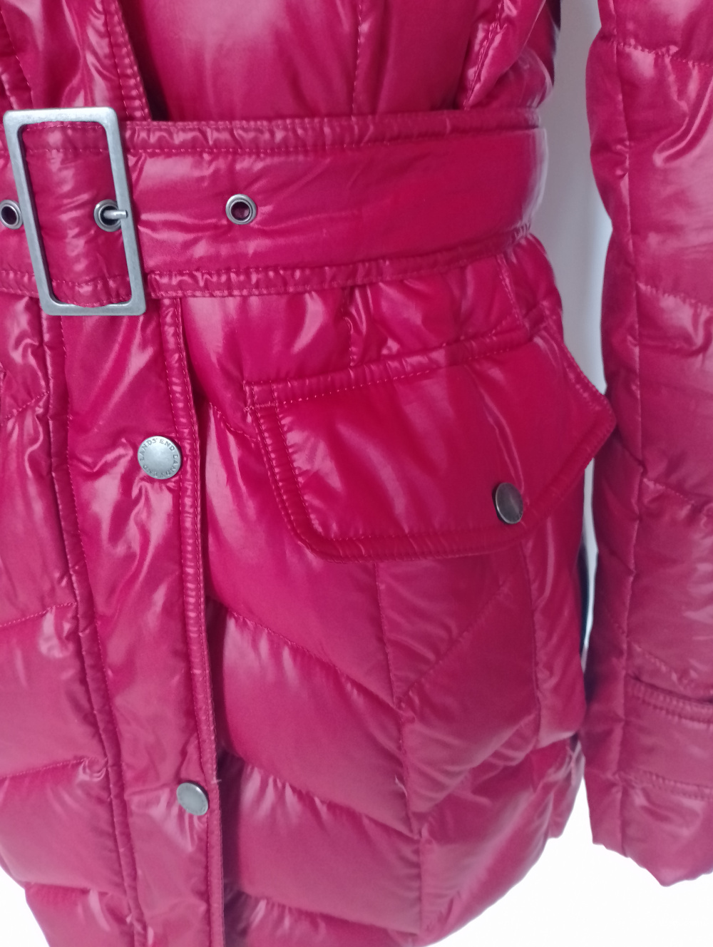 Пуховик lands end с капюшоном, L