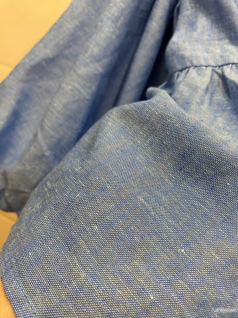 Топ -блузка  Zara Blue Linen Blend Knotted Top.Размер Евр.М.