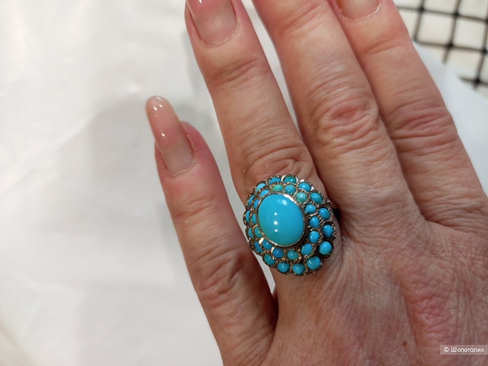 Кольцо и серьги. Бирюза.