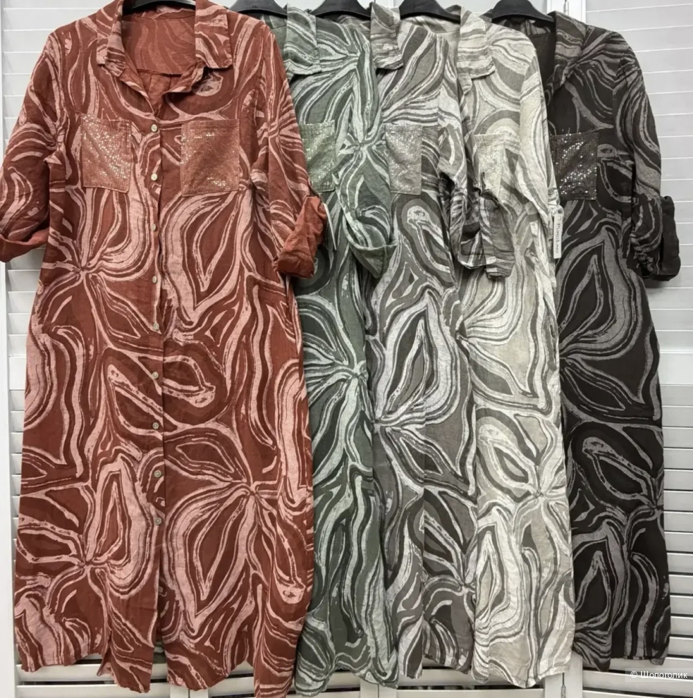 Платье сафари принт Puro lino, 46-54