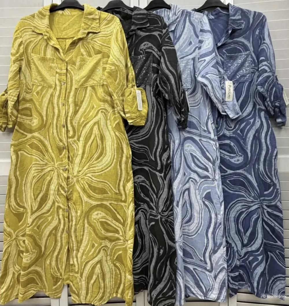 Платье сафари принт Puro lino, 46-54