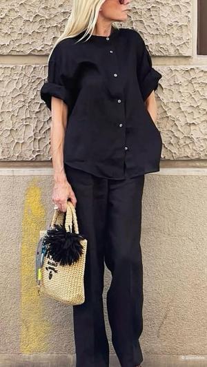 Льняные брюки Marks&Spencer/48