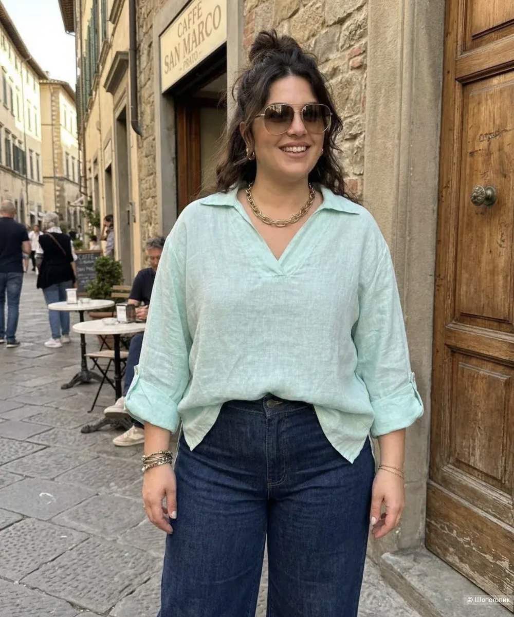 Блуза рубашка лен 100% lino italy, 42-52