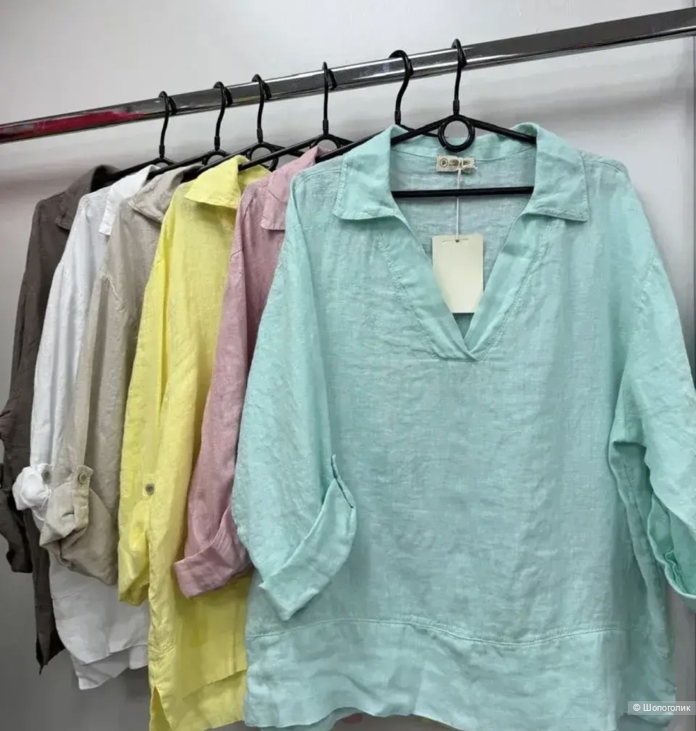 Блуза рубашка лен 100% lino italy, 42-52