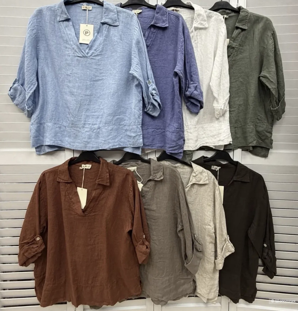 Блуза рубашка лен 100% lino italy, 42-52