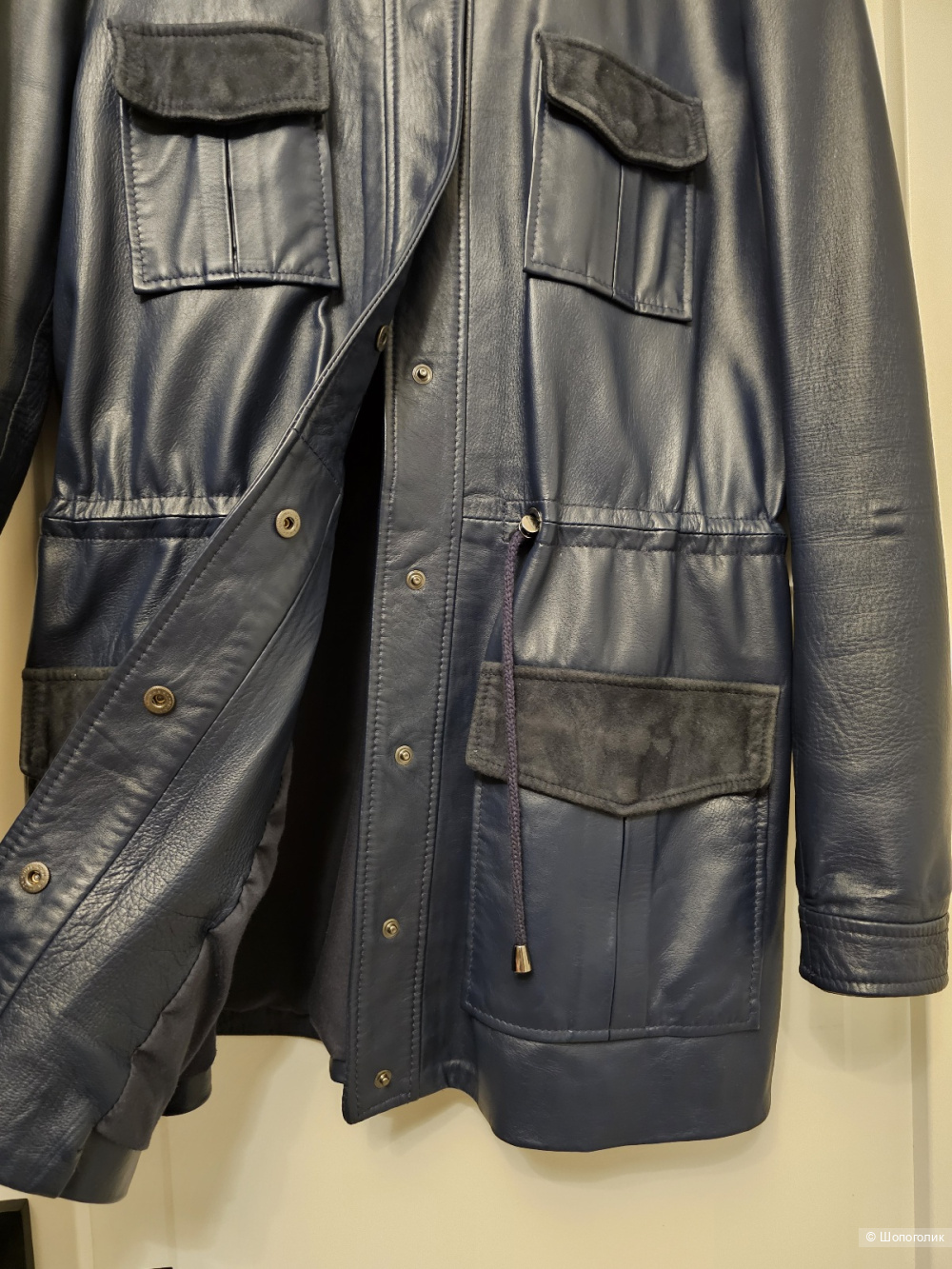Кожаная куртка-парка бренда 8 р.L