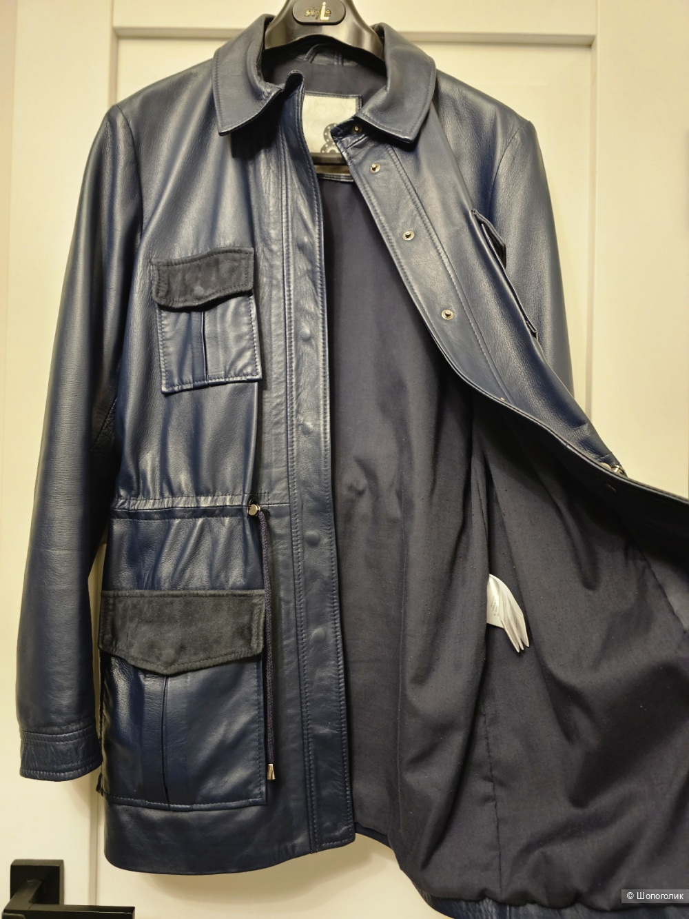Кожаная куртка-парка бренда 8 р.L