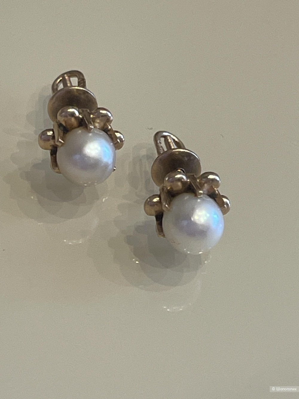 Винтажные, золотые серьги (583 проба)