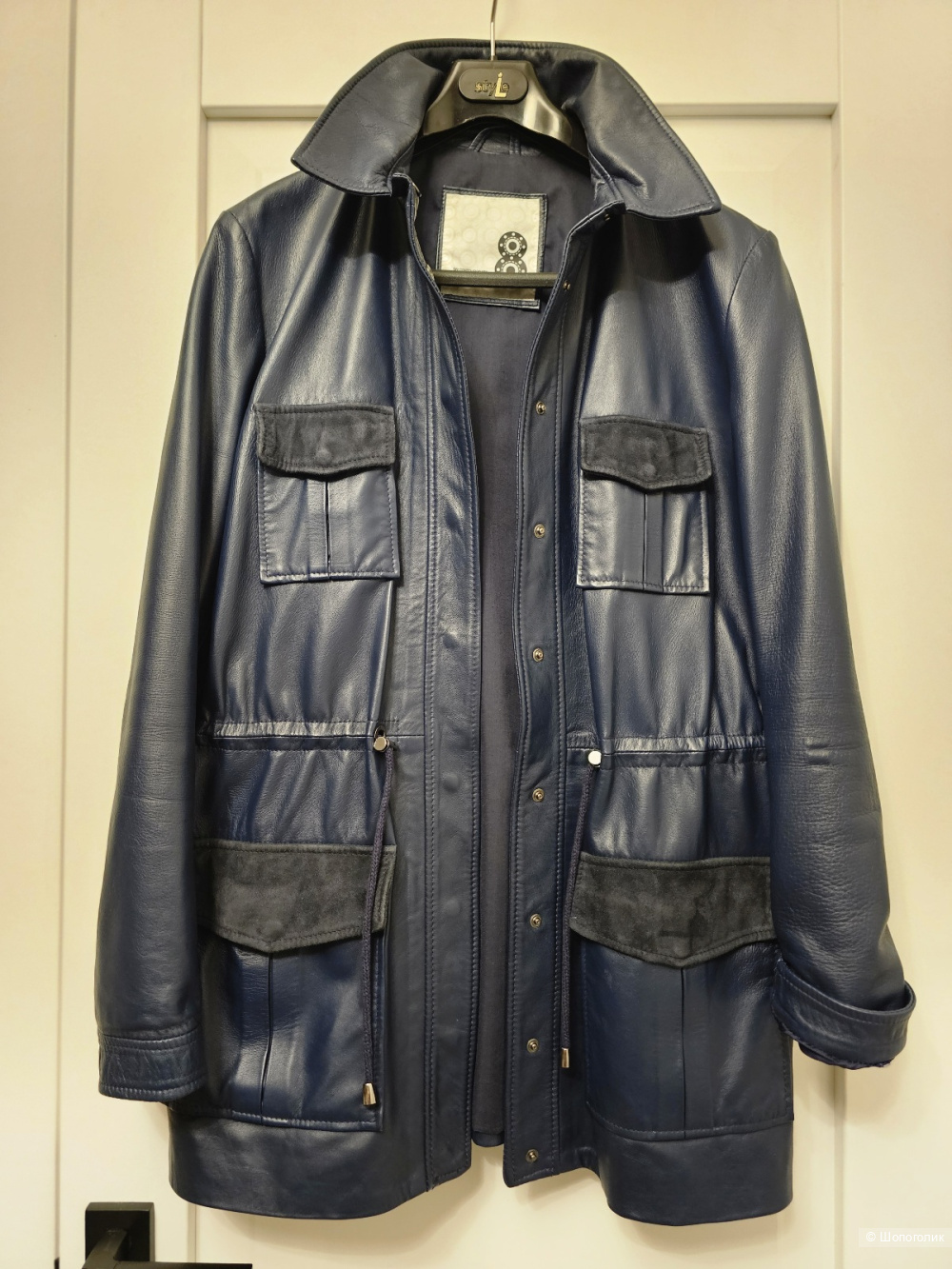Кожаная куртка-парка бренда 8 р.L